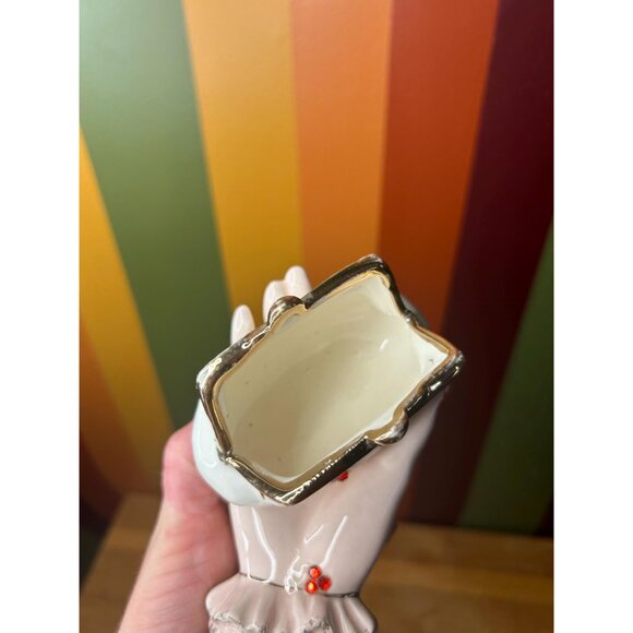 Bone China hand catch all flowers trinket dish vintage coin bag purse - Picture 7 of 8